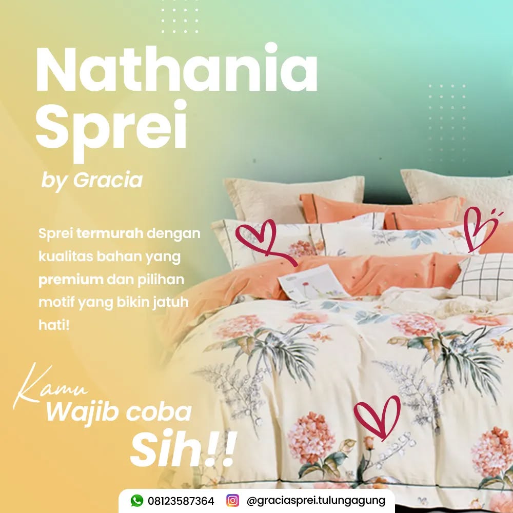 <p>Nathania Sprei by Gracia sprei termurah dengan 